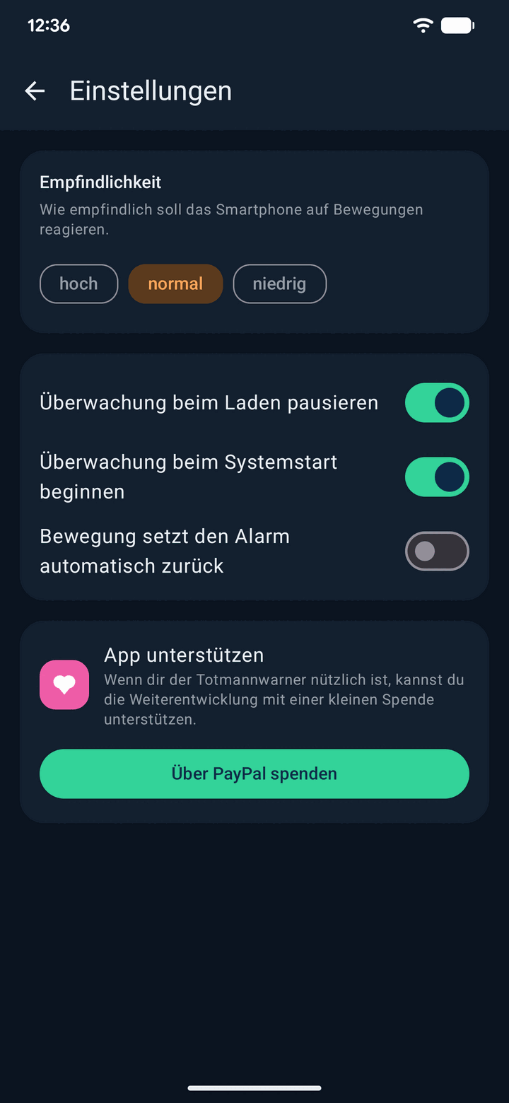 Alarme konfigurieren: SMS-Alarm mit Rufnummern, Notfalltext und Vorwarnzeit
